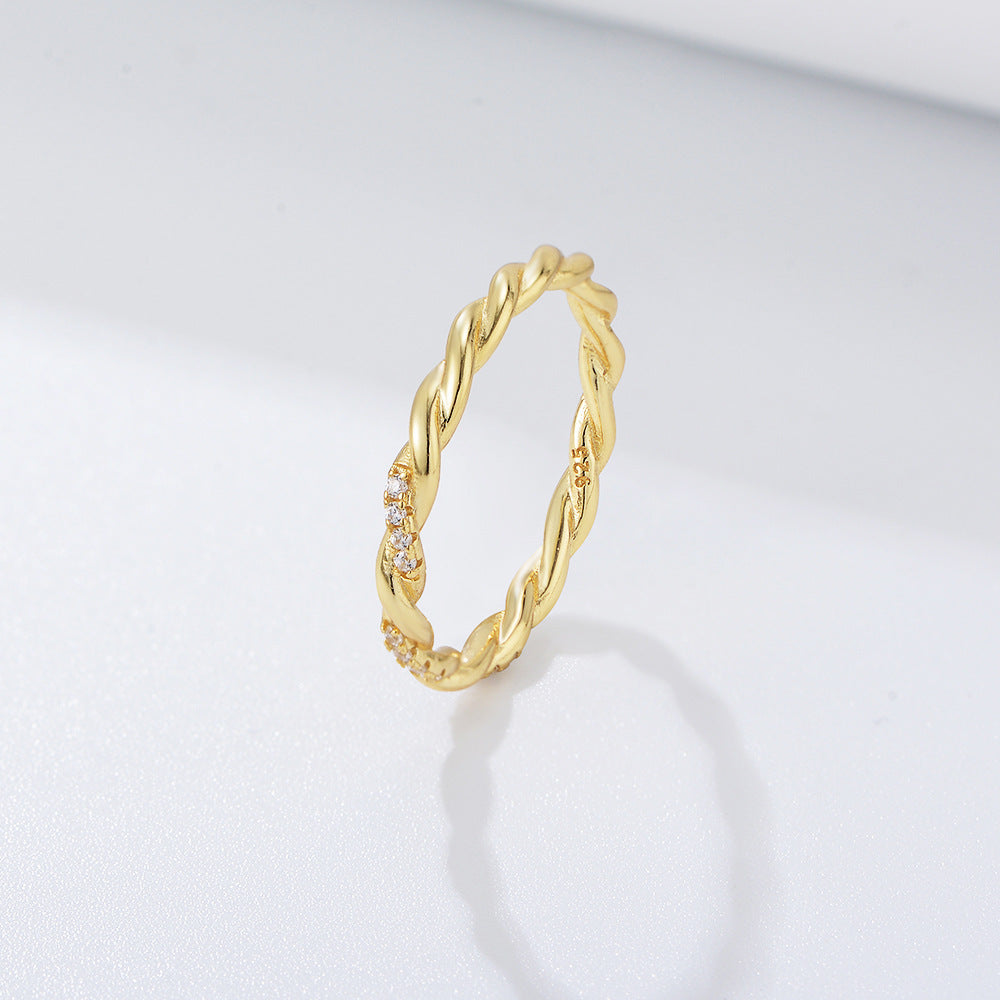 Wholesale 925 Sterling Silver Zircon Ring Niche Design Light Luxury