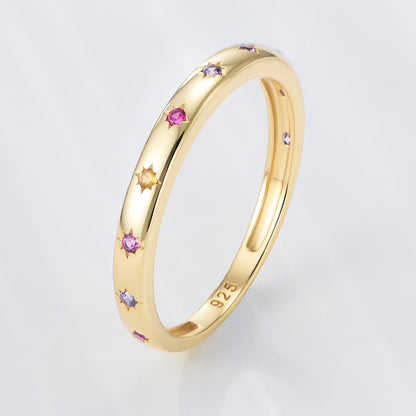 Wholesale 925 Sterling Silver Zircon Ring Ins Style Niche Design