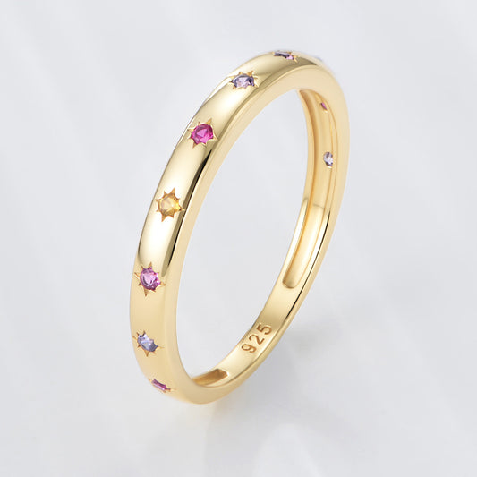 Wholesale 925 Sterling Silver Zircon Ring Ins Style Niche Design