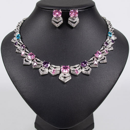 CZ Sparkle Bridal Jewelry Set Gold Plated OEM View 2