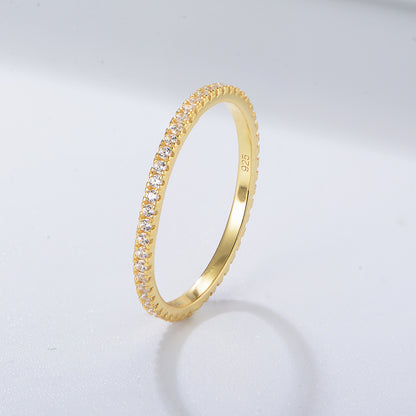 Wholesale 925 Sterling Silver Zircon Ring Set Classic Style