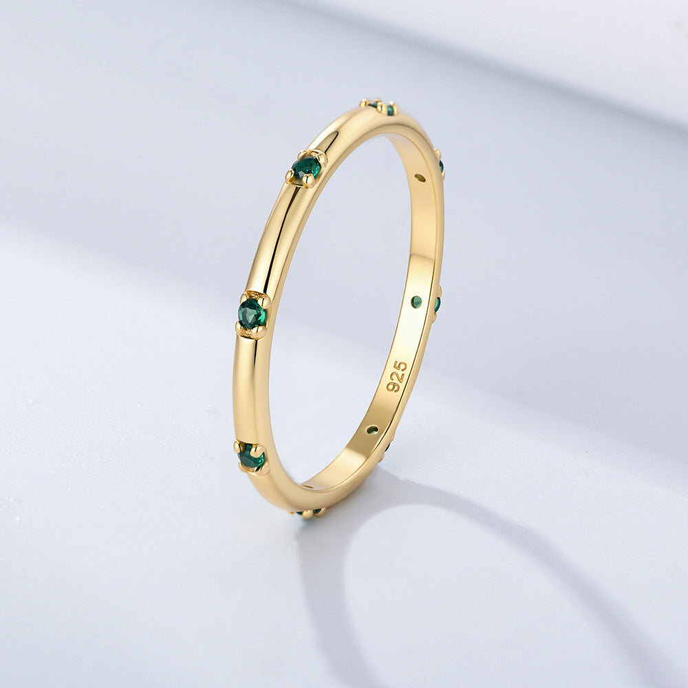 Wholesale 925 Sterling Silver Zircon Ring Ins Style Simple Style