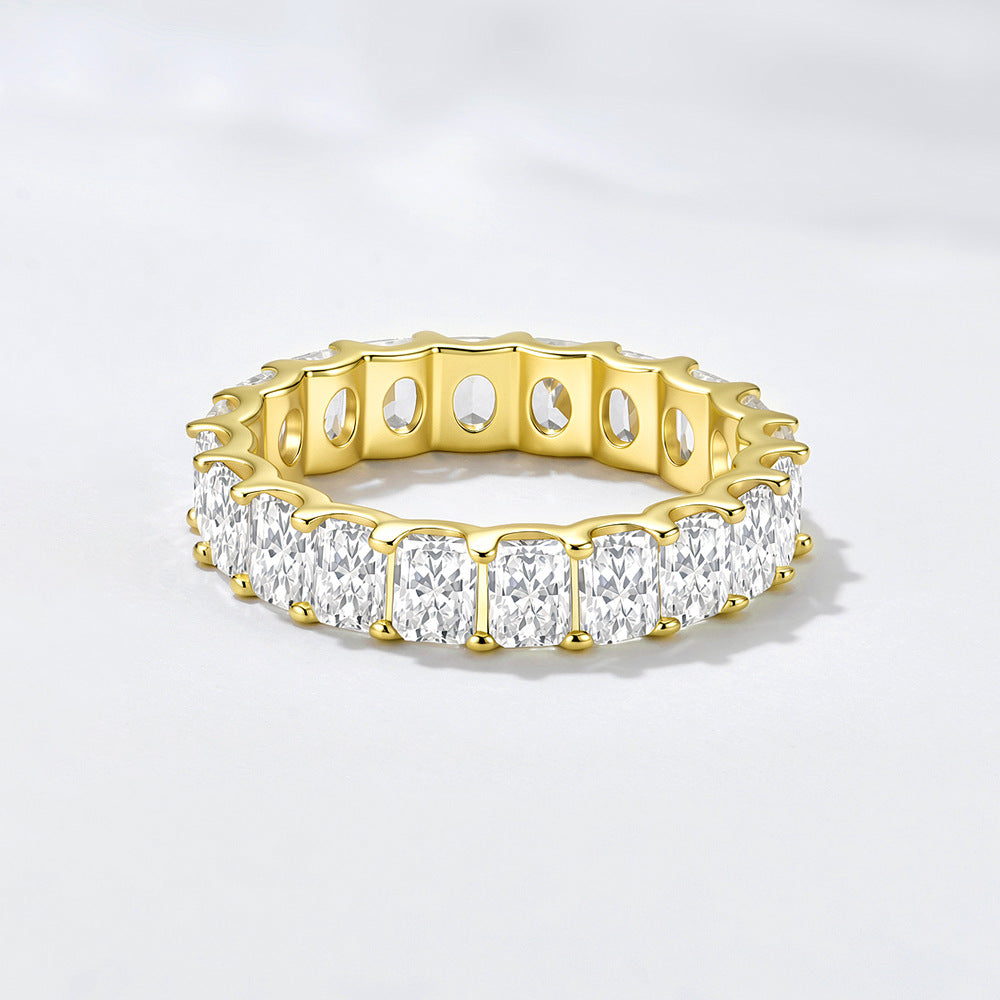 Wholesale 925 Sterling Silver Zircon Ring Set Geometric