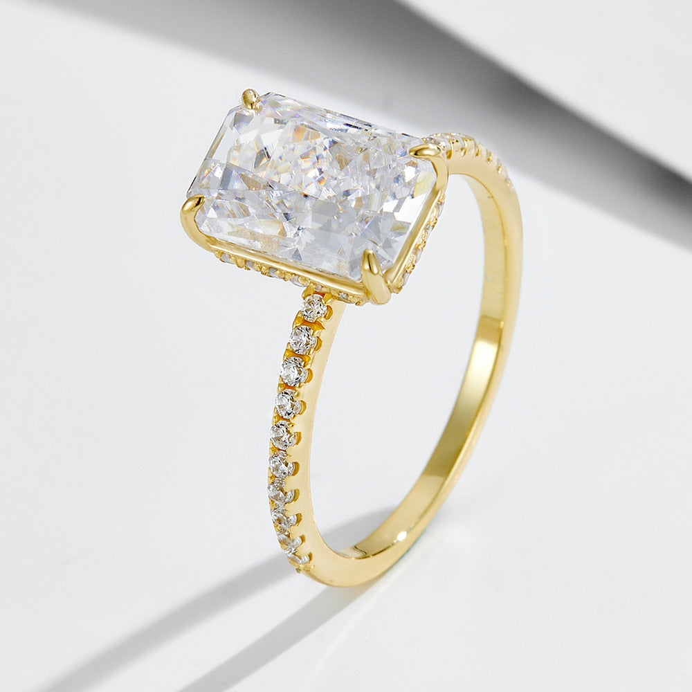 Wholesale 925 Sterling Silver Zircon Ring Set Ins Style Simple Style