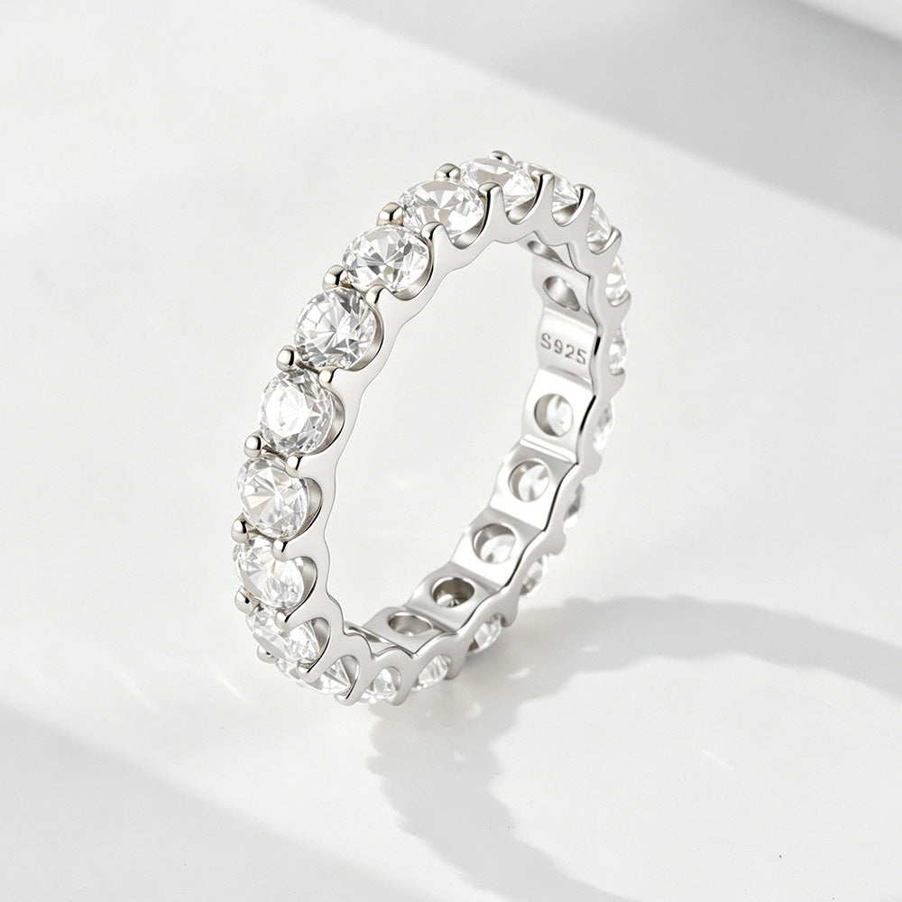 Wholesale 925 Sterling Silver Zircon Ring Simple Style