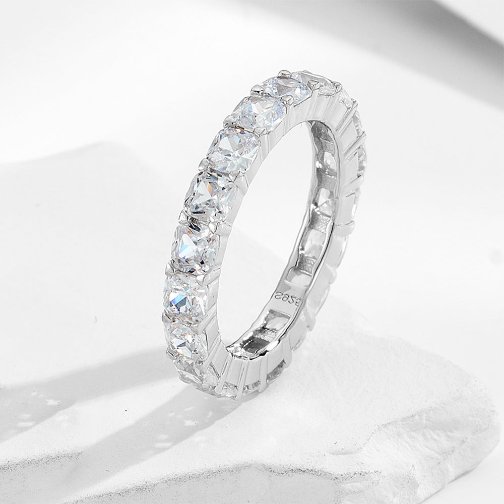 Wholesale 925 Sterling Silver A Zircon Wedding Combination European Ring