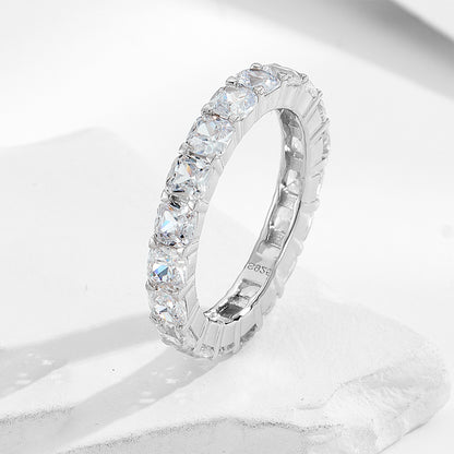Wholesale 925 Sterling Silver A Zircon Wedding Combination European Ring