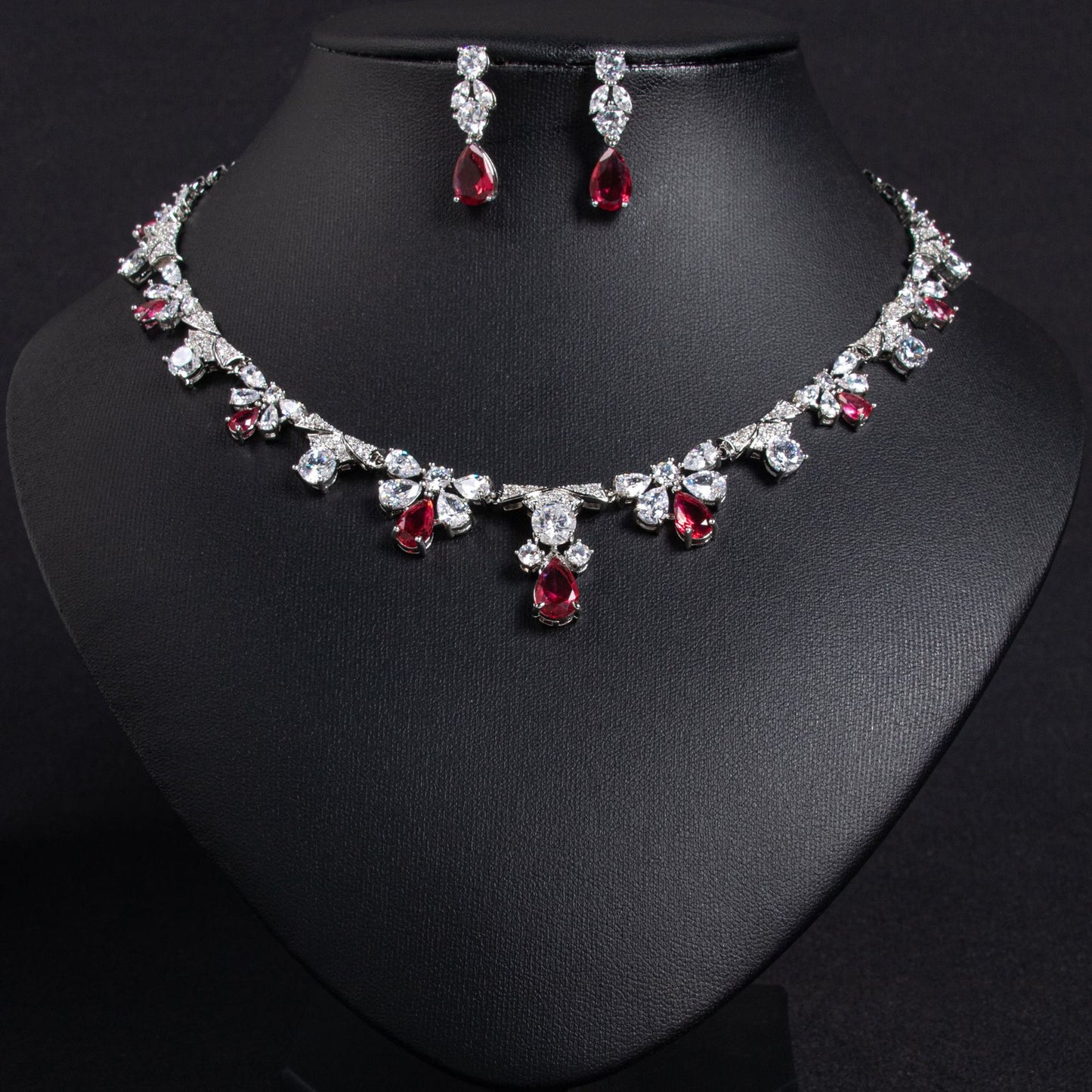 18K Gold Plated Emerald Zircon Bridal Jewelry Set Wholesale View 3