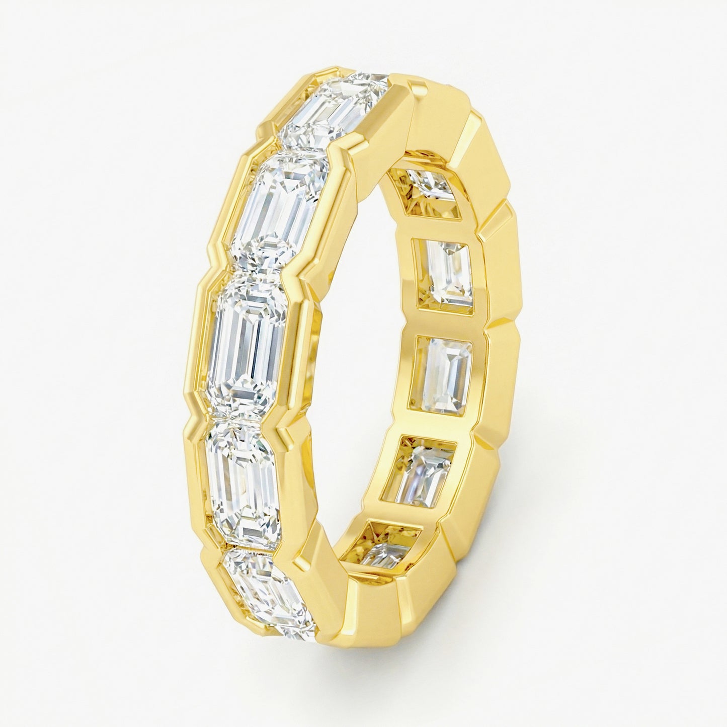 925 Silver D Color Emerald Cut Ring | Moissanite or CZ