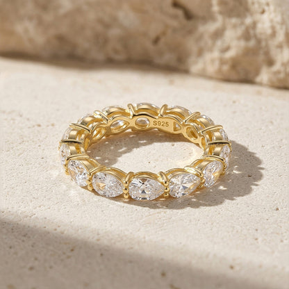 925 Silver Water Drop Claw-Set Ring | Moissanite or CZ