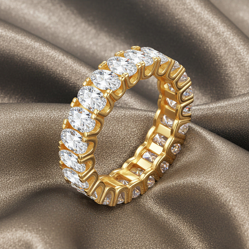925 Silver 3.5mm Oval Ring | Moissanite or CZ