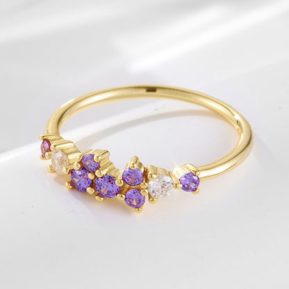 Wholesale 925 Sterling Silver Zircon Ring Ins Style Light Luxury