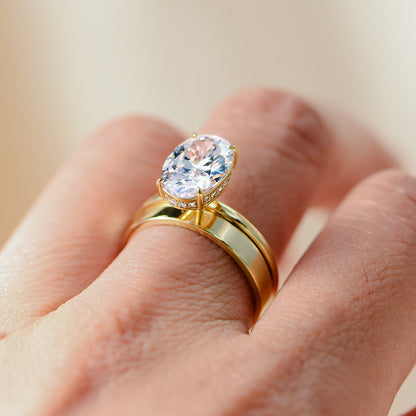 Wholesale 925 Sterling Silver Zircon Ring Set Ins Style Simple Style