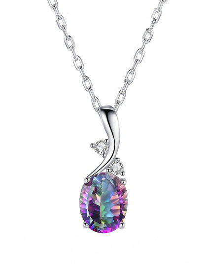 Oval White Fire Opal Pendant Necklace ｜Wholesale Opal Jewelry | Bo Cheng Jewelry