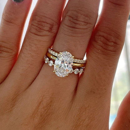 Wholesale 925 Sterling Silver Zircon Ring Set Classic Style