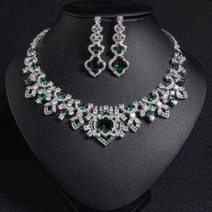 Full Zircon Diamond Jewelry Set Gold Plated OEM Wholesale