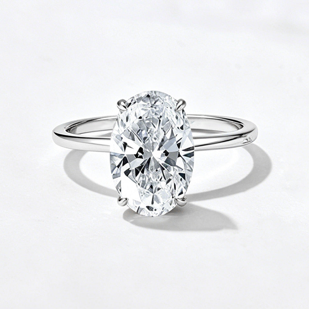 Wholesale 925 Sterling Silver Ice Flower Cut Zircon Ring Set Light Luxury Floral Design