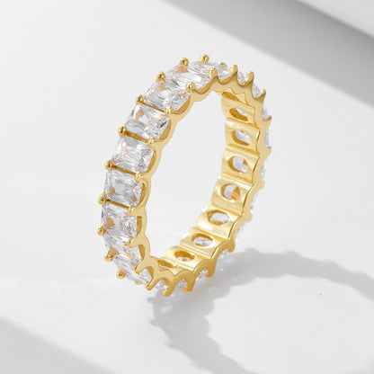 Wholesale 925 Sterling Silver Zircon Ring Set Ins Style Simple Style