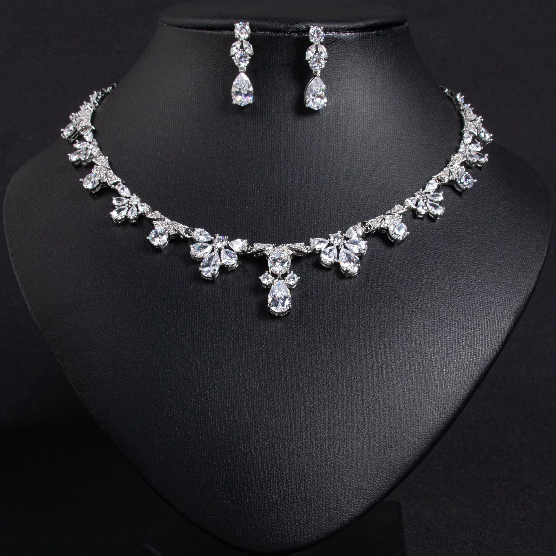 Emerald Zircon Bridal Set Gold Plated Wholesale View 4