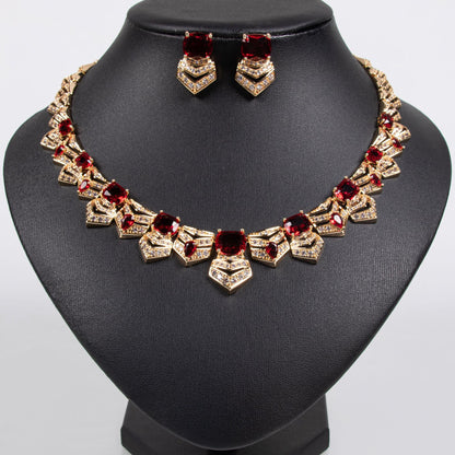 Sparkle CZ Bridal Necklace Earrings Gold Plated Wholesale View 4