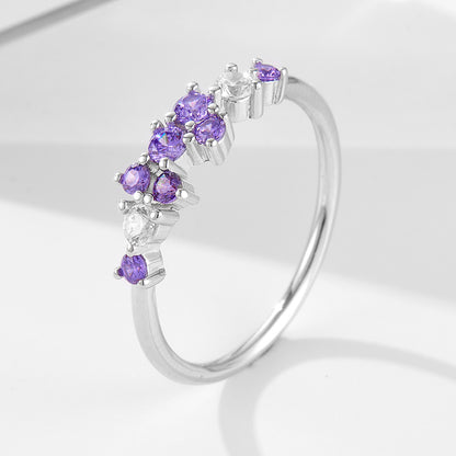 Wholesale 925 Sterling Silver Zircon Ring Ins Style Light Luxury