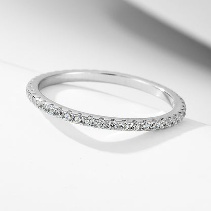 Wholesale 925 Sterling Silver Ice Flower Cut CZ Ring Set European American Light Luxury