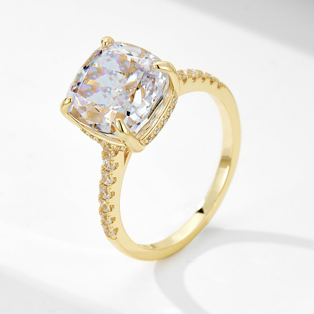 Wholesale 925 Sterling Silver A Zircon Wedding Combination European Ring