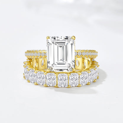 Wholesale 925 Sterling Silver Zircon Ring Set Geometric