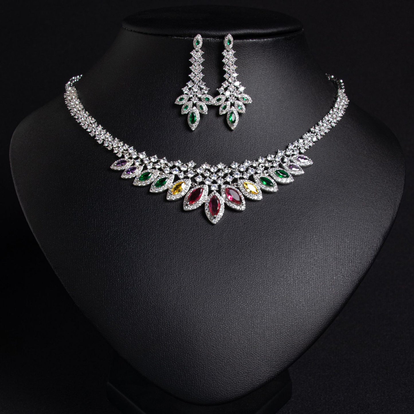 Multicolor Korean Style Zircon Necklace Gold Plated Wholesale