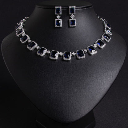 Luxury Zircon Clavicle Chain Set 18K Gold Plated Wholesale View 5