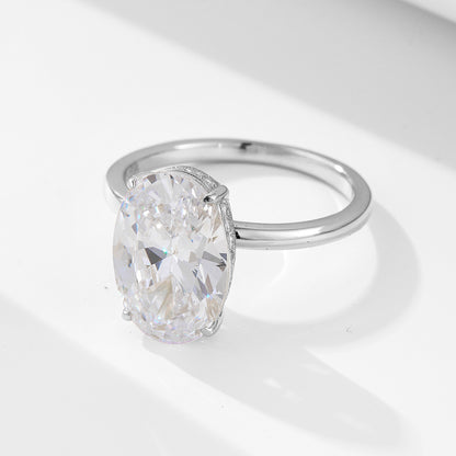 Wholesale 925 Sterling Silver Ice Flower Cut Zircon Ring Light Luxury Floral Design