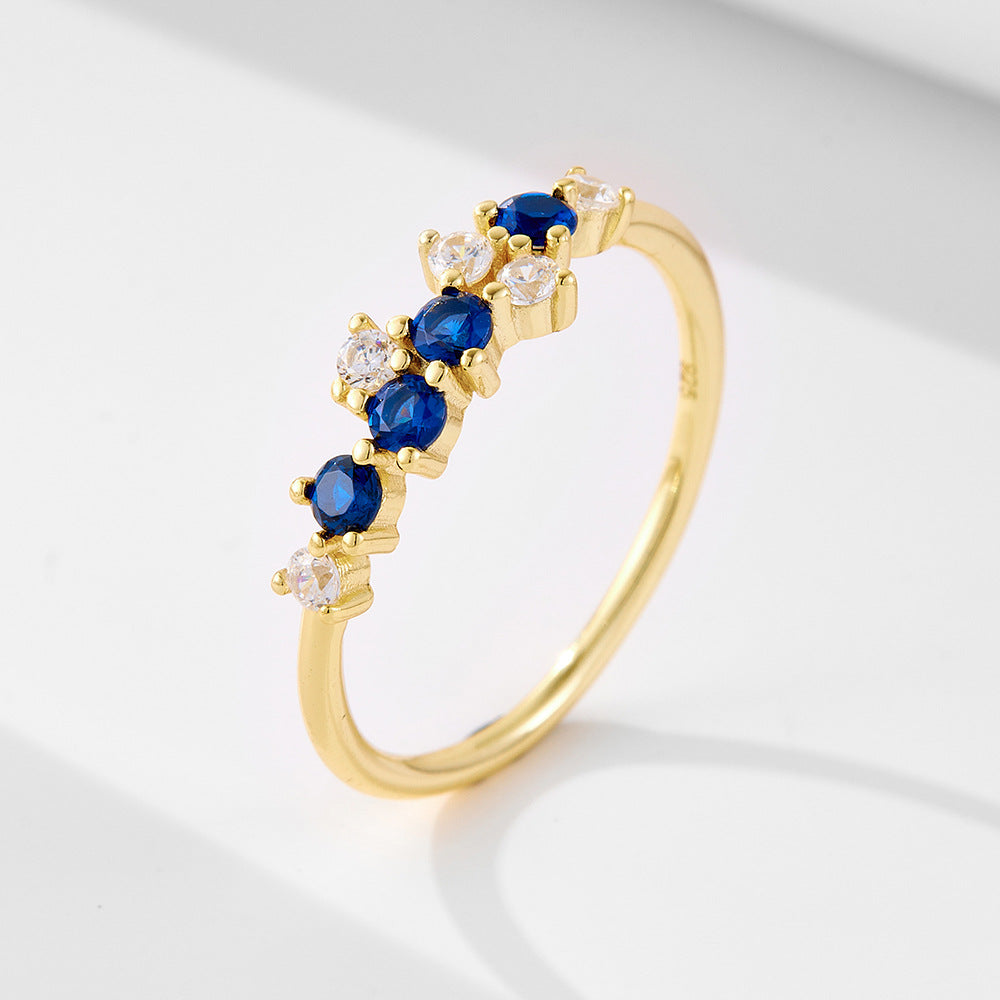 Wholesale 925 Sterling Silver Zircon Ring Ins Style Light Luxury