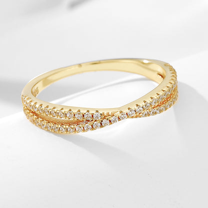 Wholesale 925 Sterling Silver A Zircon Wedding Combination European Ring