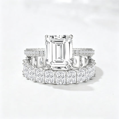 Wholesale 925 Sterling Silver Zircon Ring Set Geometric