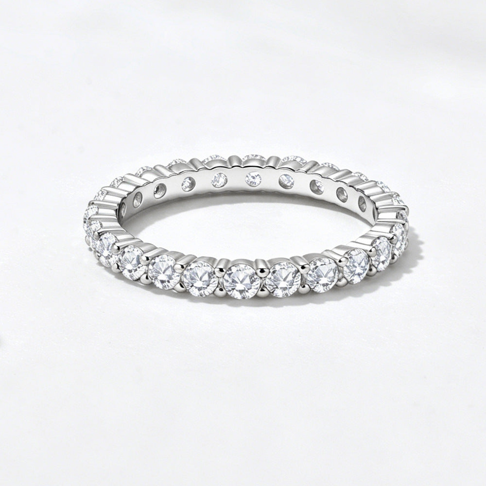 Wholesale 925 Sterling Silver Zircon Ring Ins Style Niche Design