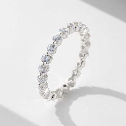 Wholesale 925 Sterling Silver Zircon Ring Set Classic Style