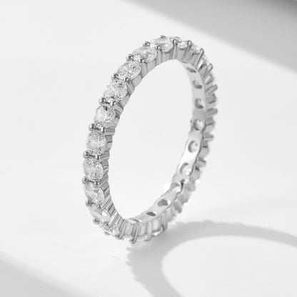 Wholesale 925 Sterling Silver Ice Flower Cut Zircon Ring Light Luxury Floral Design