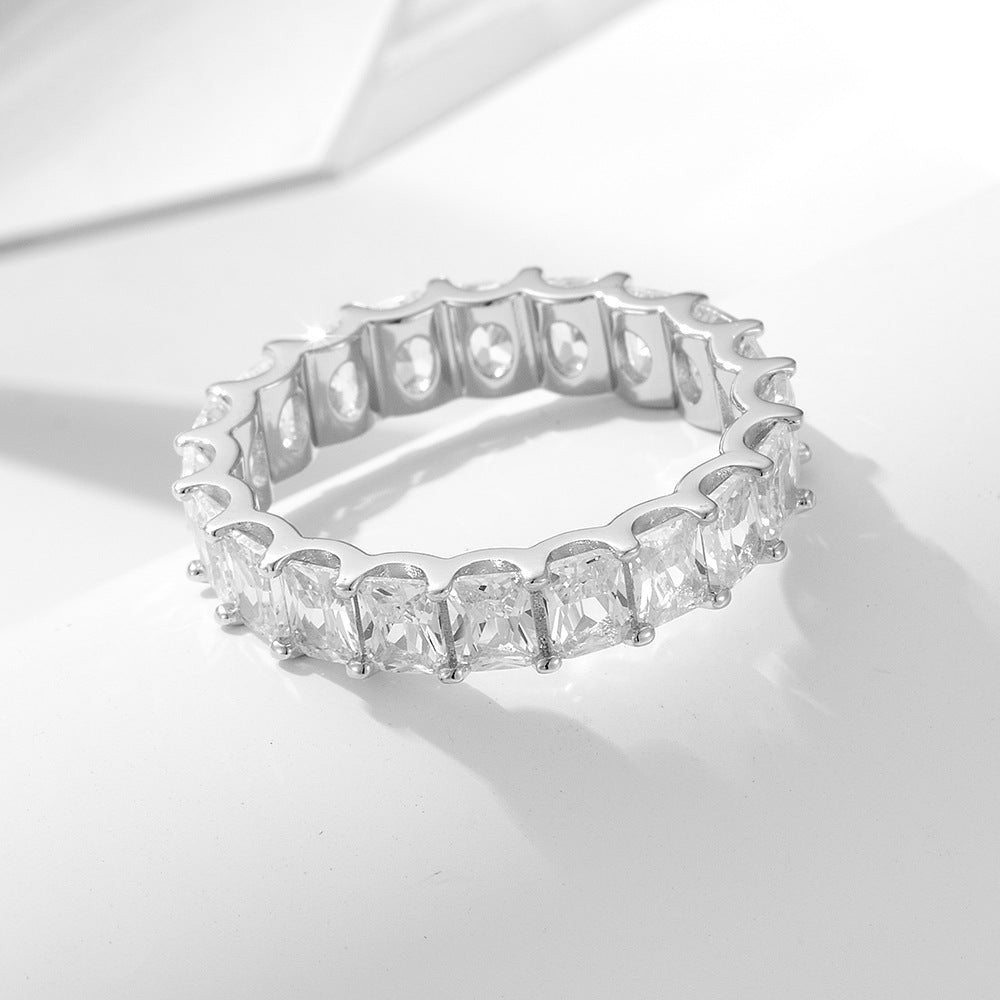 Wholesale 925 Sterling Silver Zircon Ring Set Ins Style Simple Style