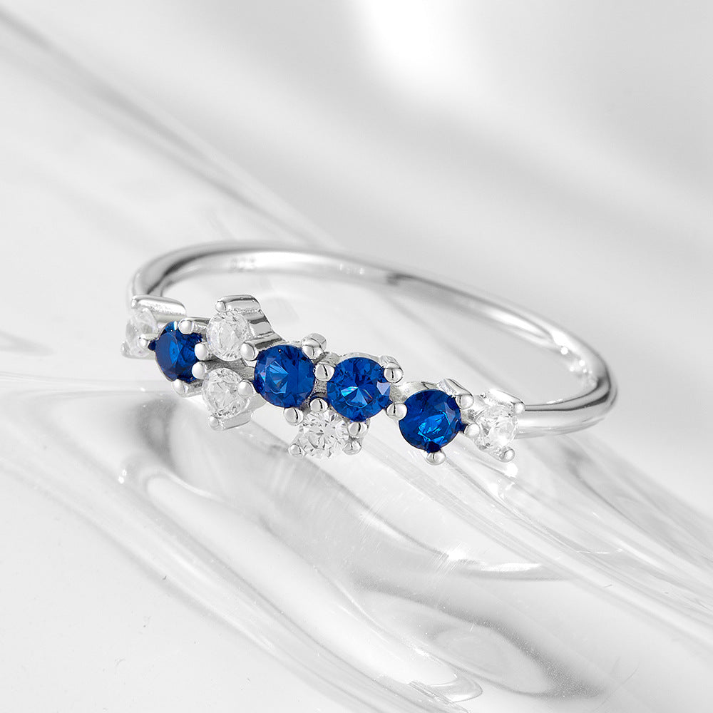Wholesale 925 Sterling Silver Zircon Ring Ins Style Light Luxury