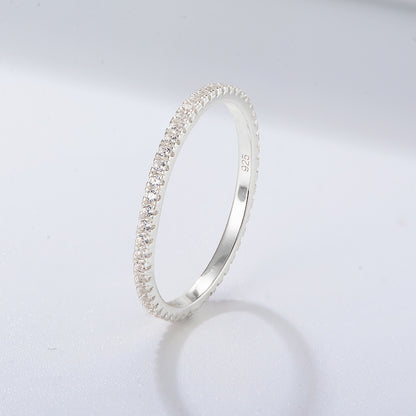 Wholesale 925 Sterling Silver Zircon Ring Set Classic Style
