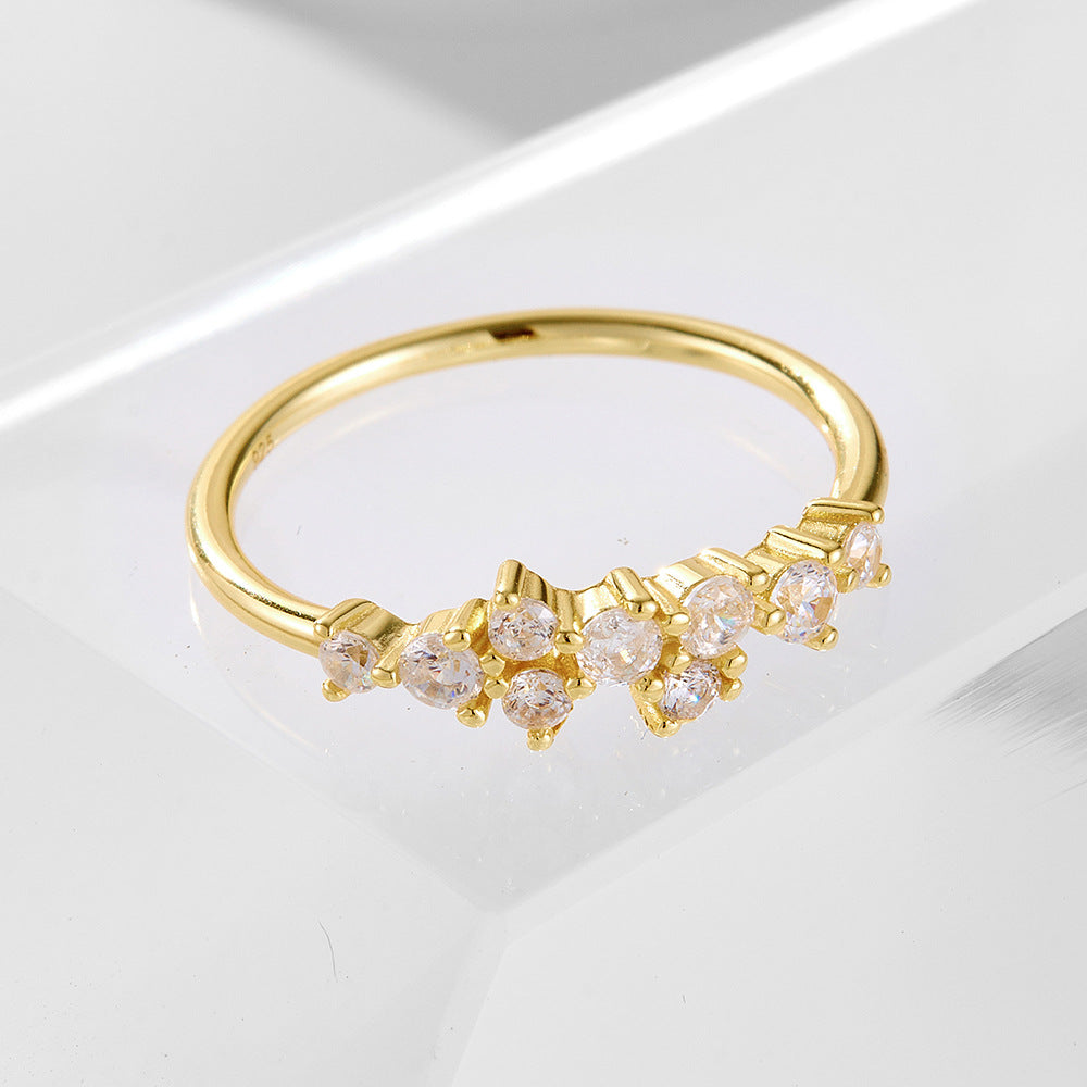 Wholesale 925 Sterling Silver Zircon Ring Ins Style Light Luxury