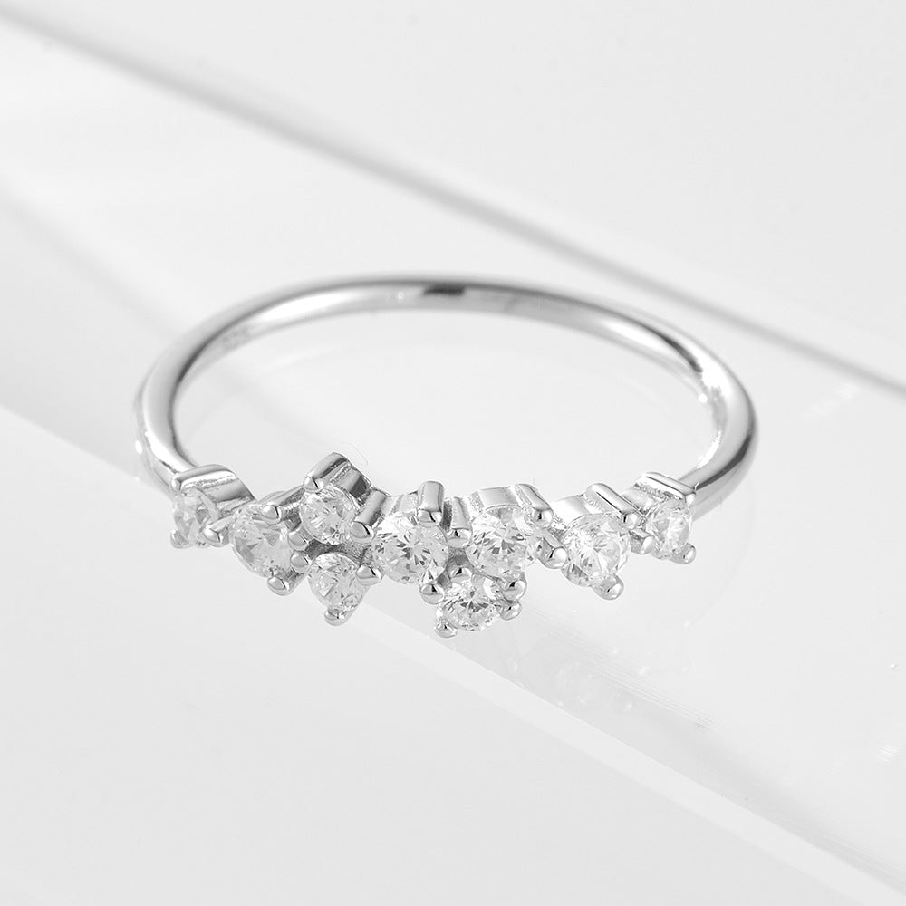 Wholesale 925 Sterling Silver Zircon Ring Ins Style Light Luxury