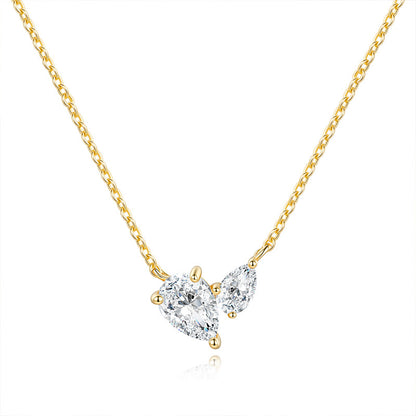 925 Silver Niche Heart Necklace | Moissanite or CZ | Wholesale