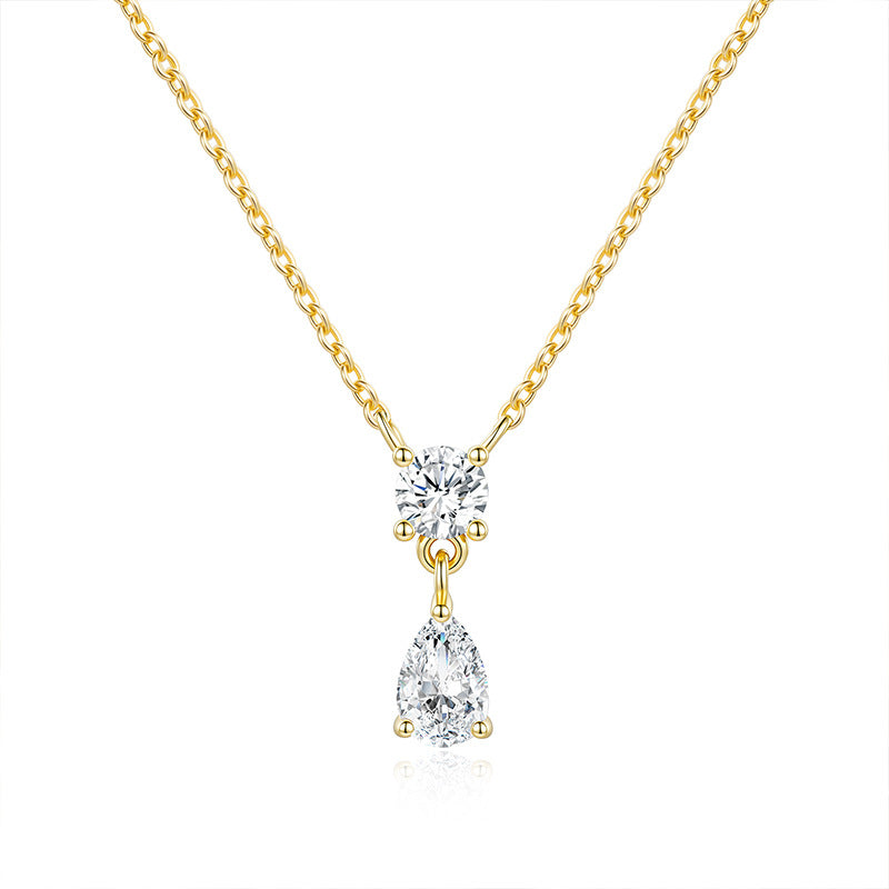 925 Silver Niche Tear Drop Necklace | Moissanite or CZ | Wholesale