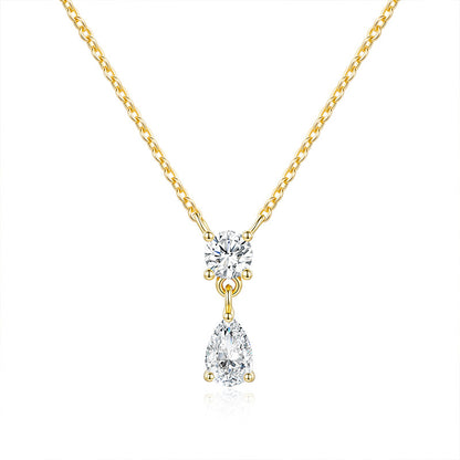 925 Silver Niche Drop Necklace | Moissanite or CZ | Logo Engrave | Wholesale