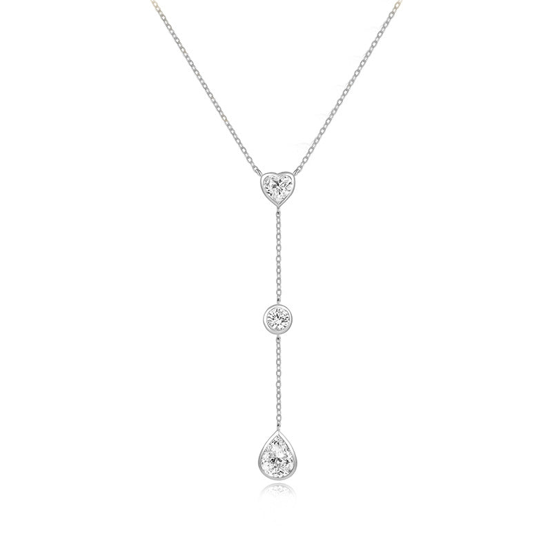 925 Silver Bezel Set Lock Necklace | Moissanite or CZ | Wholesale