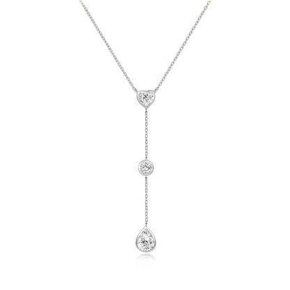 925 Silver Bezel Set Lock Necklace | Moissanite or CZ | Wholesale