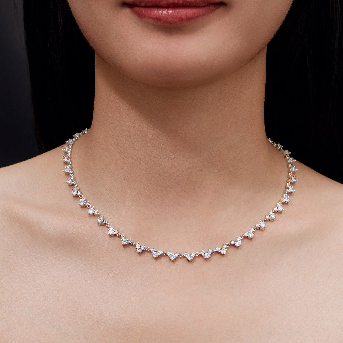925 Silver Niche Lock Necklace | Moissanite or CZ | Wholesale