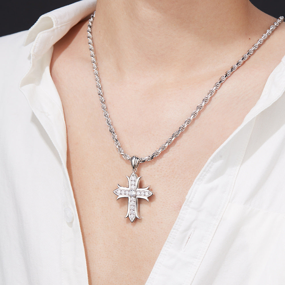 925 Silver Light Luxury Cross Necklace | Moissanite or CZ | Wholesale