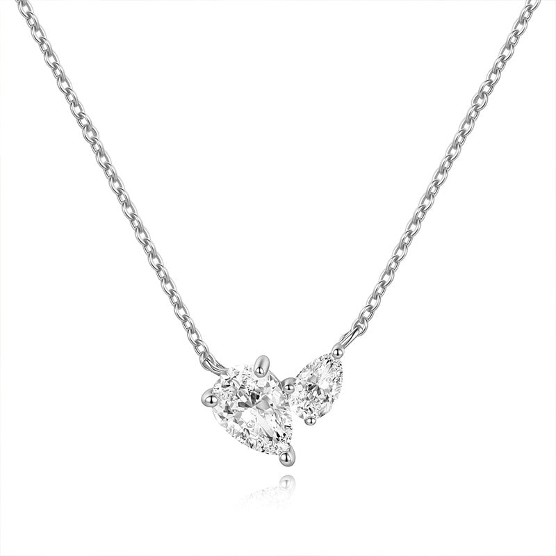925 Silver Niche Heart Necklace | Moissanite or CZ | Wholesale
